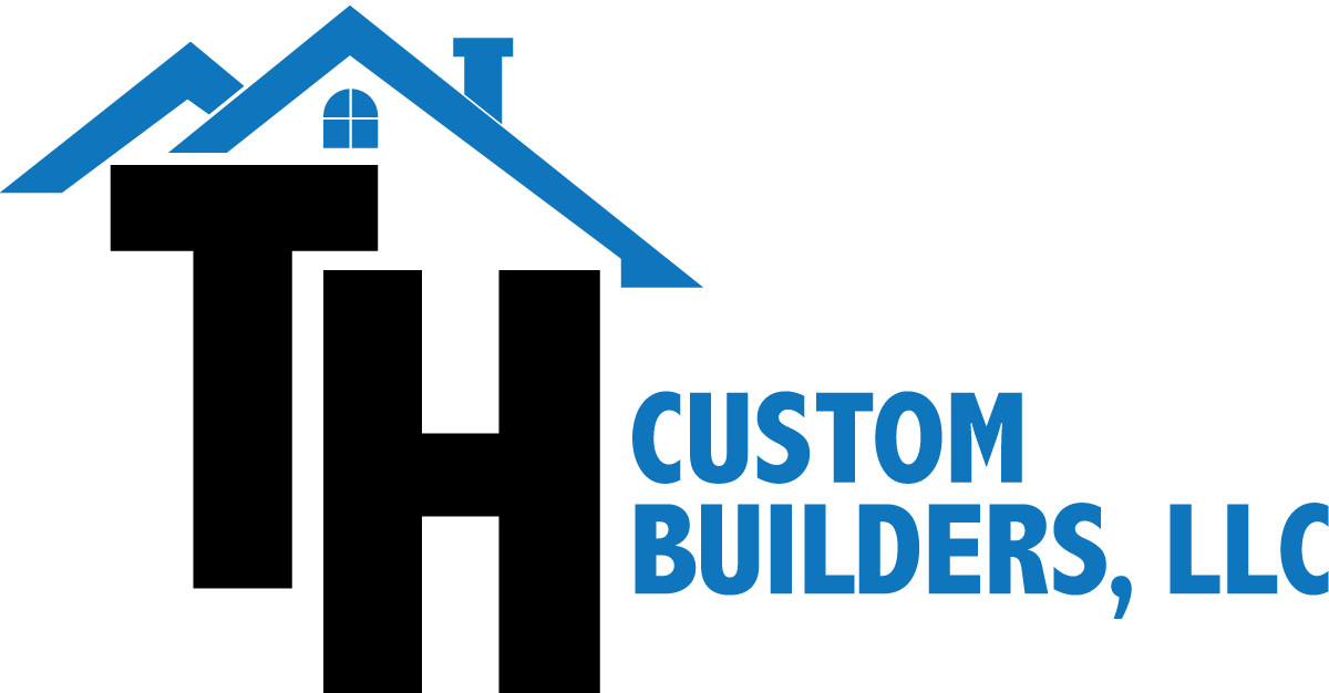 TH Custom Builders logo with blue house-roof graphic and company name